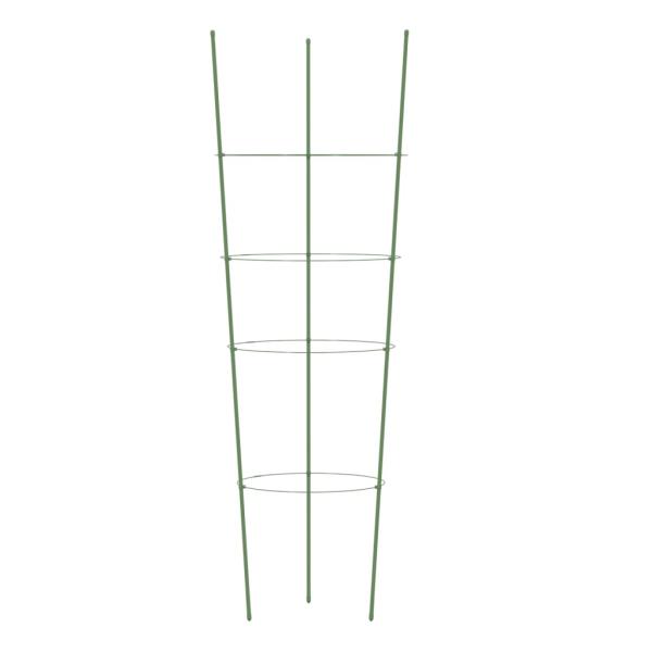 Pflanzenstützen mit 4 Ringen 5 Stk. Grün 90 cm Stahl