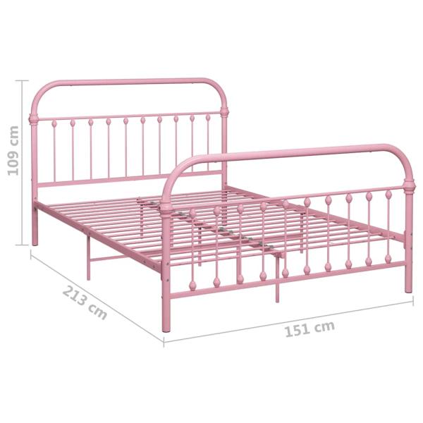 Bettgestell Rosa Metall 140×200 cm