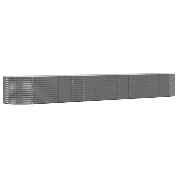 Hochbeet Grau 554x100x68 cm Pulverbeschichteter Stahl