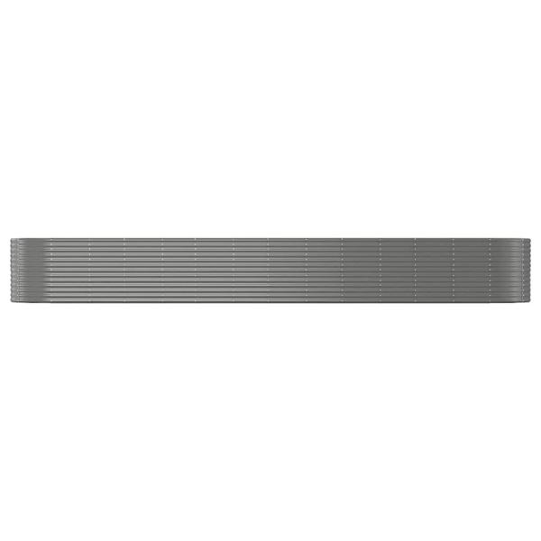 Hochbeet Grau 554x100x68 cm Pulverbeschichteter Stahl