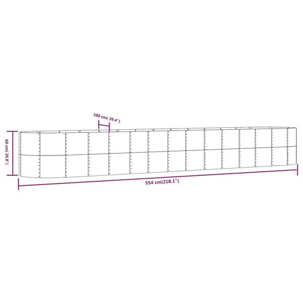 Hochbeet Grau 554x100x68 cm Pulverbeschichteter Stahl