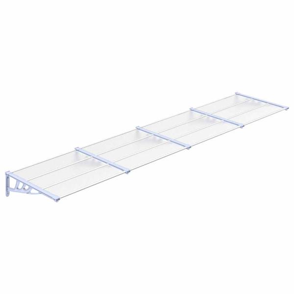 Türvordach Grau und Transparent 396x90 cm Polycarbonat