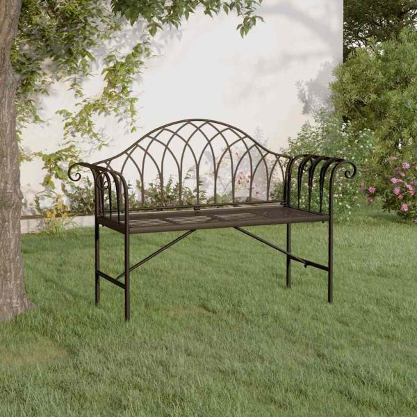 ARDEBO.de - 2-Sitzer-Gartenbank 128 cm Schwarz Stahl