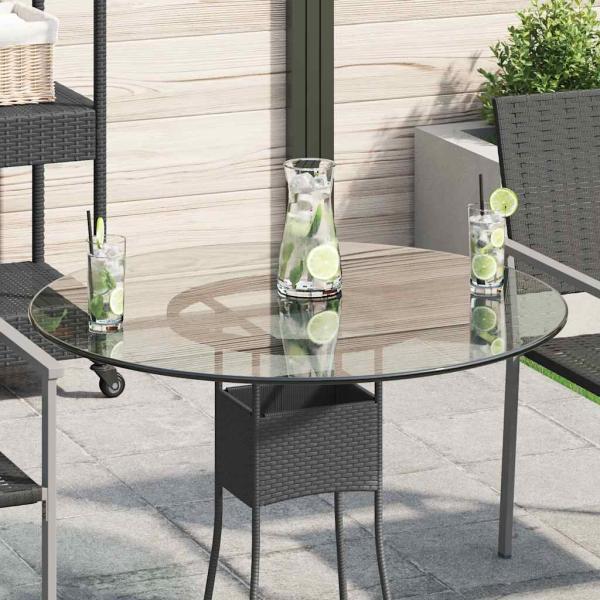 ARDEBO.de - Tischplatte aus gehärtetem Glas rund 80 cm