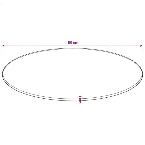 Tischplatte aus gehärtetem Glas rund 80 cm