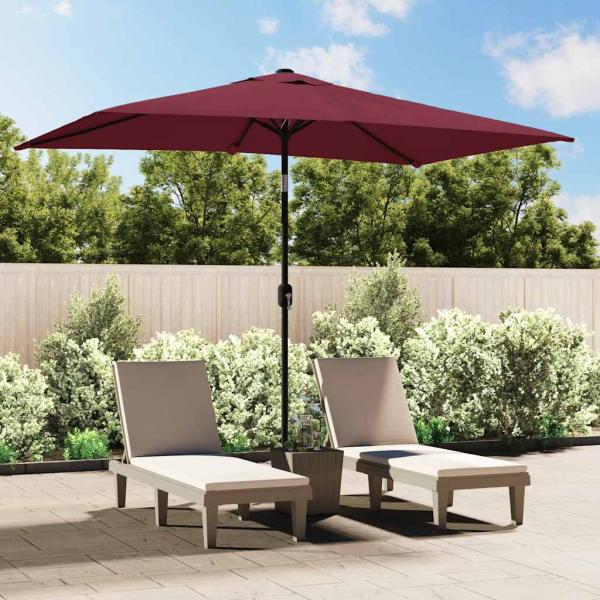 ARDEBO.de - Sonnenschirm mit Metall-Mast 300x200 cm Bordeauxrot