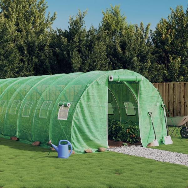 ARDEBO.de - Gewächshaus mit Stahlrahmen Grün 72 m² 24x3x2 m