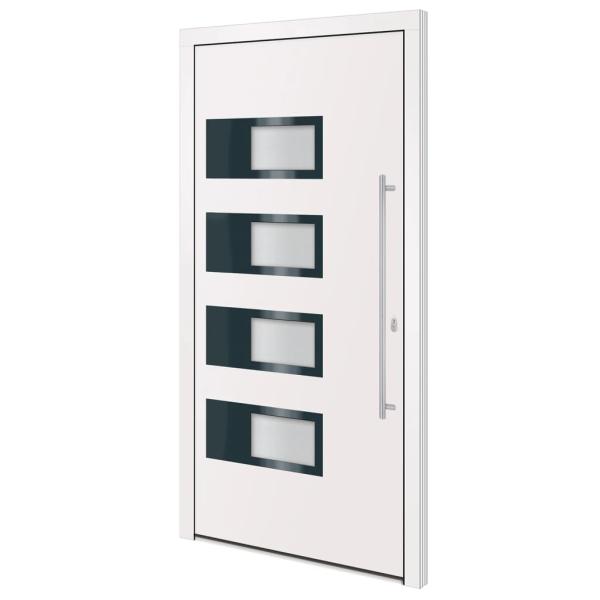 Haustür Weiß 110x210 cm Aluminium und PVC