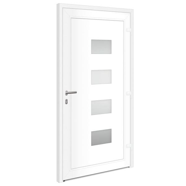 Haustür Weiß 110x210 cm Aluminium und PVC