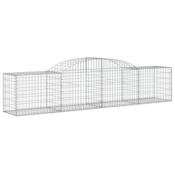 Gabionen mit Hochbogen 15 Stk. 300x50x60/80 cm Verzinktes Eisen