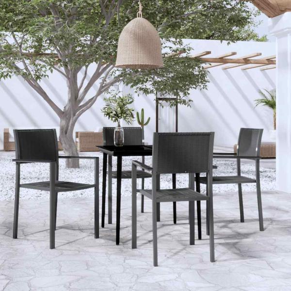 ARDEBO.de - 5-tlg. Garten-Essgruppe Schwarz