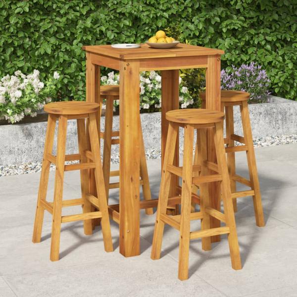 ARDEBO.de - 5-tlg. Gartenbar-Set Massivholz Akazie