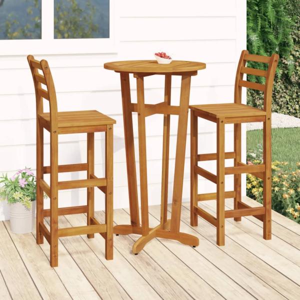 ARDEBO.de - 3-tlg. Gartenbar-Set Massivholz Akazie