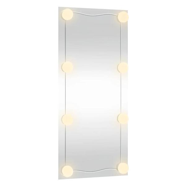 Wandspiegel mit LED-Leuchten 50x100 cm Glas Rechteckig