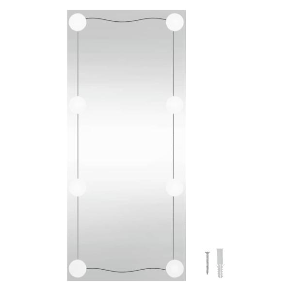 Wandspiegel mit LED-Leuchten 50x100 cm Glas Rechteckig