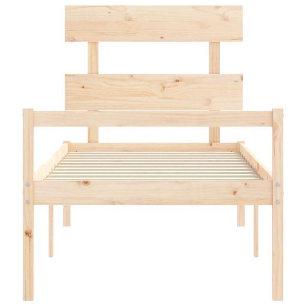 Seniorenbett mit Kopfteil Massivholz
