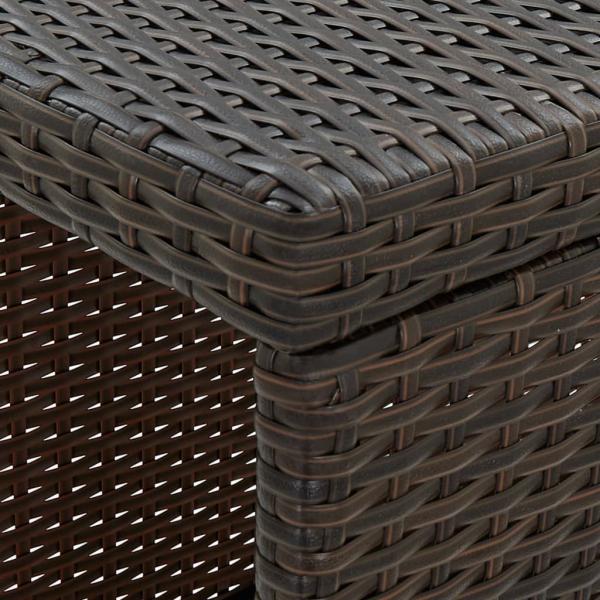 5-tlg. Gartenbar-Set mit Kissen Poly Rattan Braun