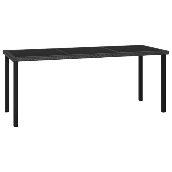 9-tlg. Garten-Essgruppe Poly Rattan Schwarz