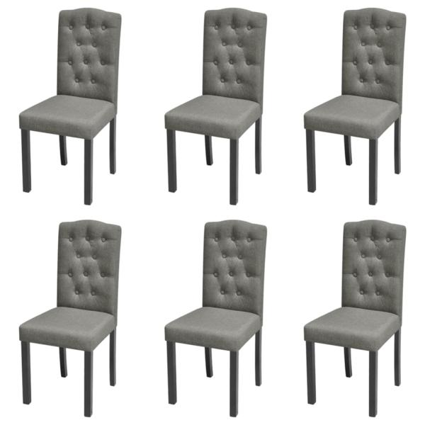ARDEBO.de - Esszimmerstühle 6 Stk. Grau Stoff