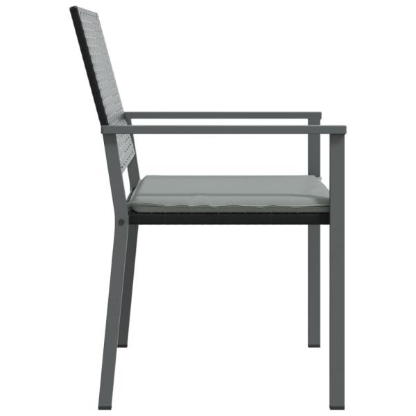 Gartenst?hle mit Kissen 4 Stk. Schwarz 54x62,5x89cm Poly Rattan