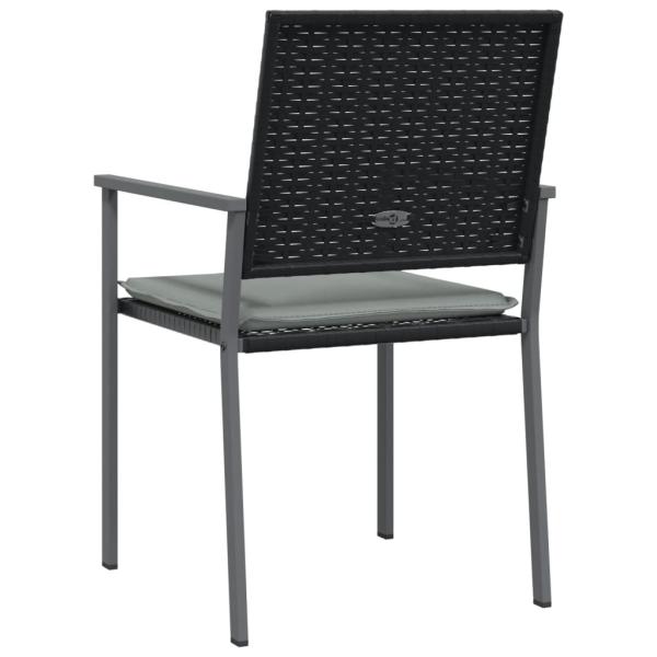 Gartenst?hle mit Kissen 4 Stk. Schwarz 54x62,5x89cm Poly Rattan
