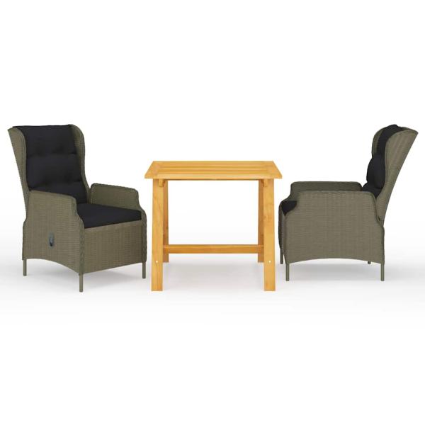 ARDEBO.de - 3-tlg. Garten-Essgruppe Braun
