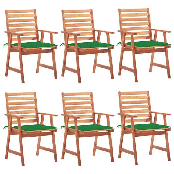 ARDEBO.de - Garten-Essst?hle 6 Stk. mit Kissen Massivholz Akazie