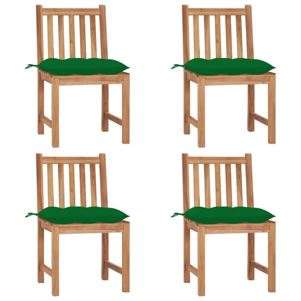 ARDEBO.de - Gartenst?hle 4 Stk. mit Kissen Massivholz Teak