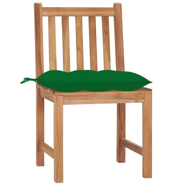 Gartenst?hle 4 Stk. mit Kissen Massivholz Teak
