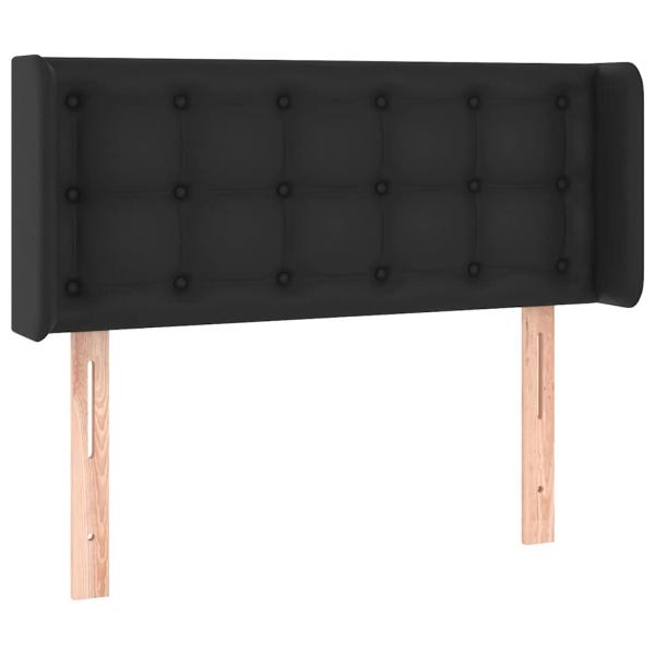 Kopfteil mit Ohren Schwarz 93x16x78/88 cm Kunstleder