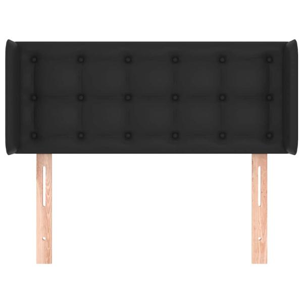 Kopfteil mit Ohren Schwarz 93x16x78/88 cm Kunstleder