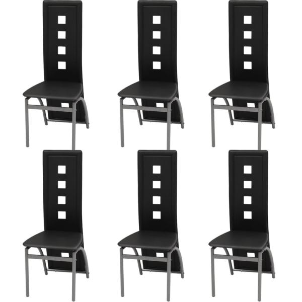 ARDEBO.de - Esszimmerstühle 6 Stk. Kunstleder Schwarz