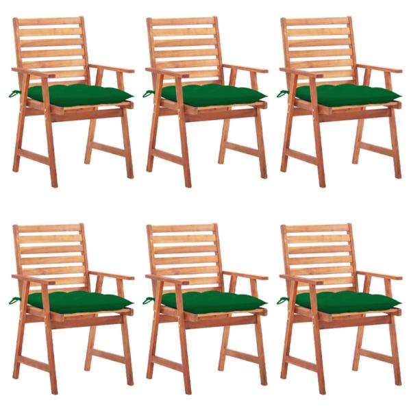 ARDEBO.de - Garten-Essstühle 6 Stk. mit Kissen Massivholz Akazie