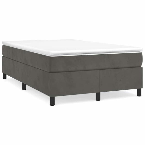 Boxspringbett mit Matratze Dunkelgrau 120x200 cm Samt