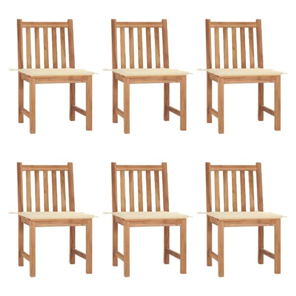 ARDEBO.de - Gartenstühle 6 Stk. mit Kissen Massivholz Teak