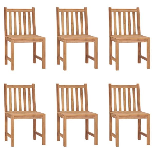 Gartenstühle 6 Stk. mit Kissen Massivholz Teak