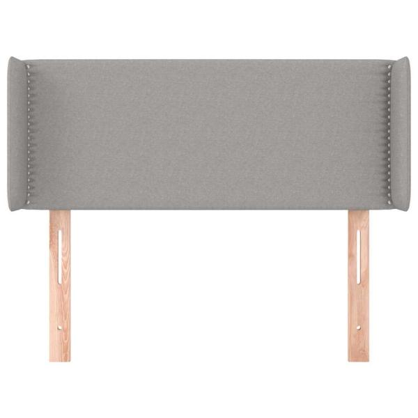 Kopfteil mit Ohren Hellgrau 103x16x78/88 cm Stoff