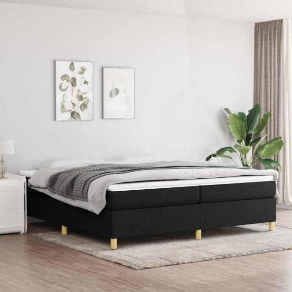 ARDEBO.de - Boxspringbett mit Matratze Schwarz 200x200 cm Stoff