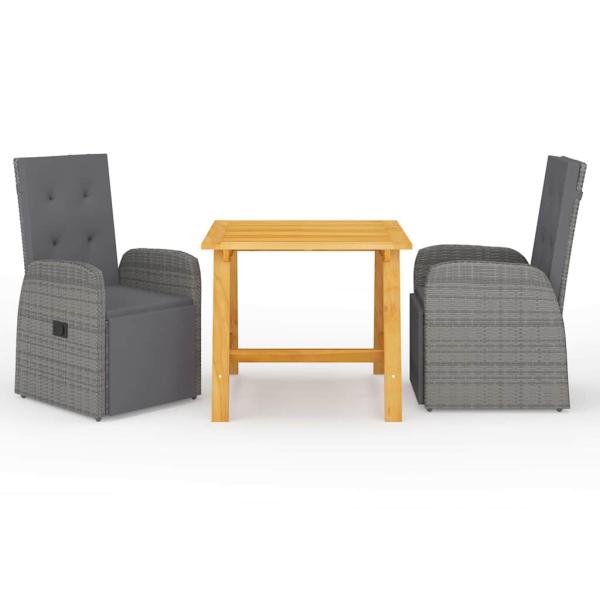 ARDEBO.de - 3-tlg. Garten-Essgruppe Grau