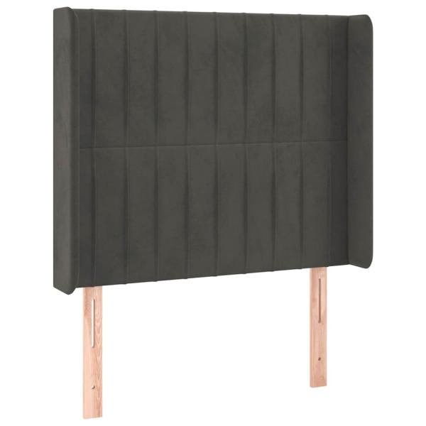 Kopfteil mit Ohren Dunkelgrau 83x16x118/128 cm Samt