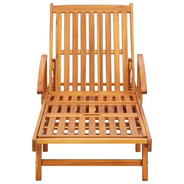 Sonnenliegen 2 Stk. mit Tisch und Auflagen Massivholz Akazie