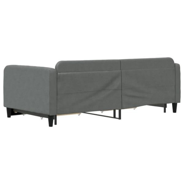Tagesbett Ausziehbar mit Schubladen Dunkelgrau 100x200 cm Stoff