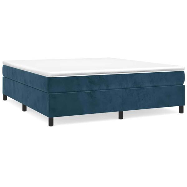 Boxspringbett mit Matratze Dunkelblau 160x200 cm Samt