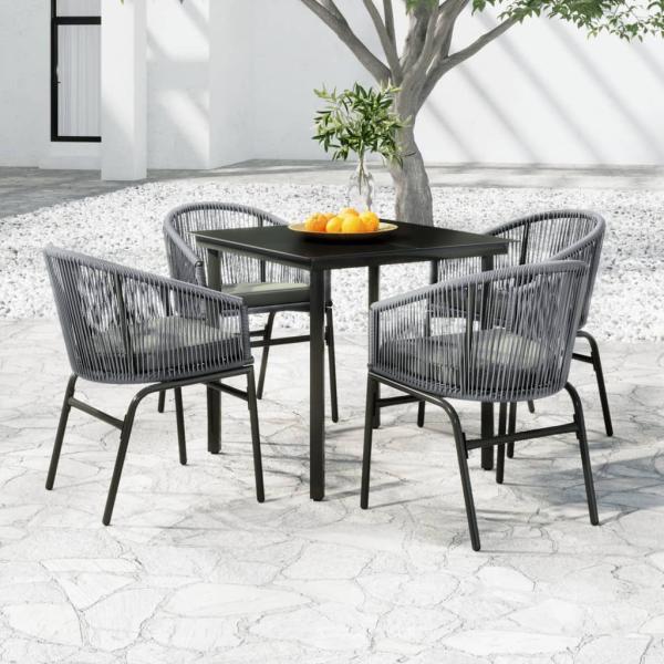 ARDEBO.de - 5-tlg. Garten-Essgruppe Grau