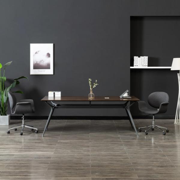 ARDEBO.de - Esszimmerstühle 2 Stk. Drehbar Grau Stoff