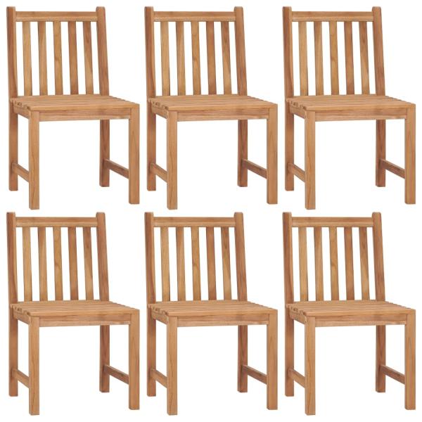 Gartenstühle 6 Stk. mit Kissen Massivholz Teak