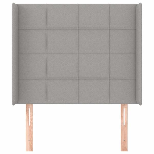 Kopfteil mit Ohren Hellgrau 103x16x118/128 cm Stoff