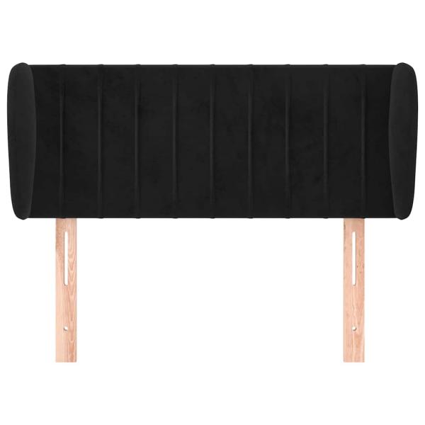 Kopfteil mit Ohren Schwarz 103x23x78/88 cm Samt