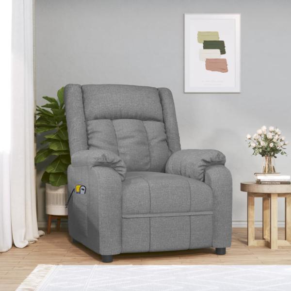 ARDEBO.de - Massagesessel Elektrisch Hellgrau Stoff