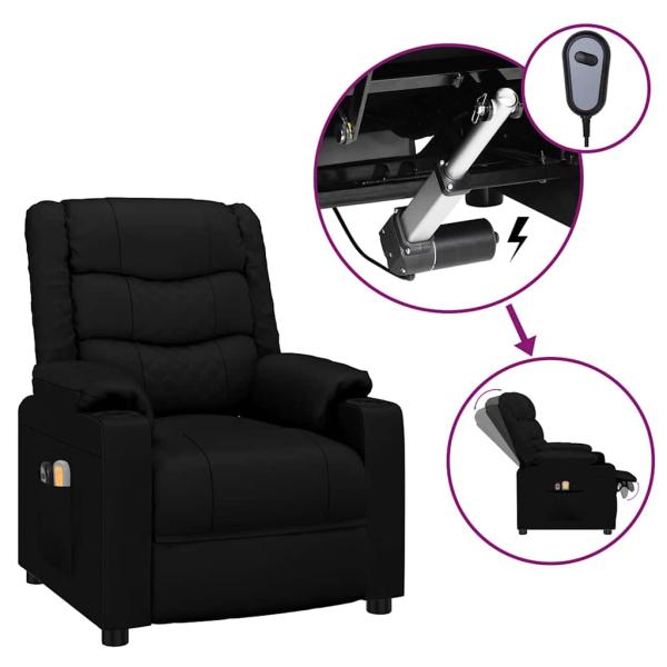Massagesessel Elektrisch Schwarz Kunstleder